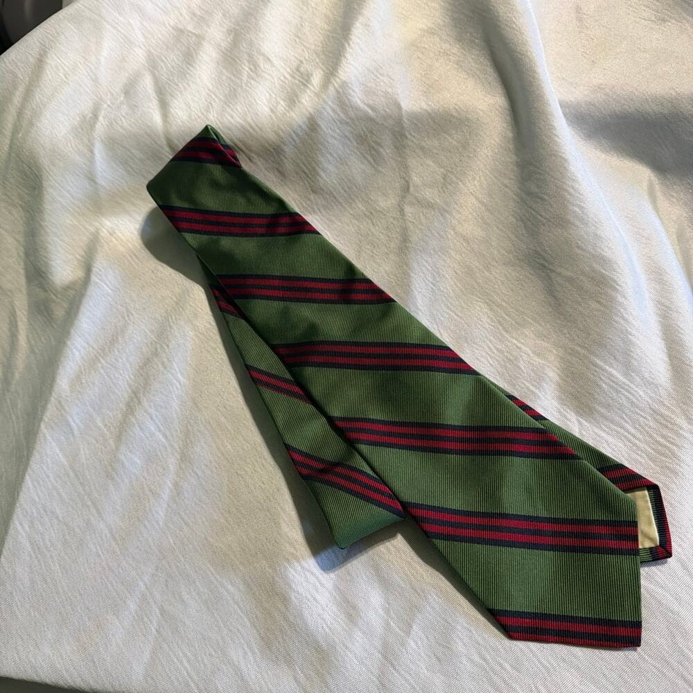Vintage Brooks Brothers Green, Red & Blue Silk Blend Tie